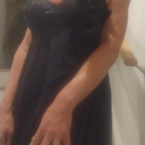 Sexy mini Black silk babydoll dress - Picture 6 of 8